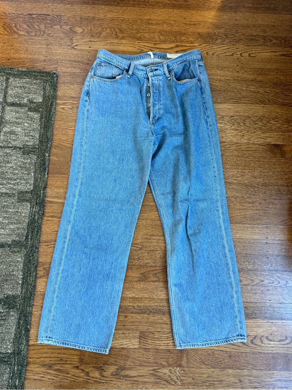rag & bone Light Blue Straight Leg Button-Fly Jeans